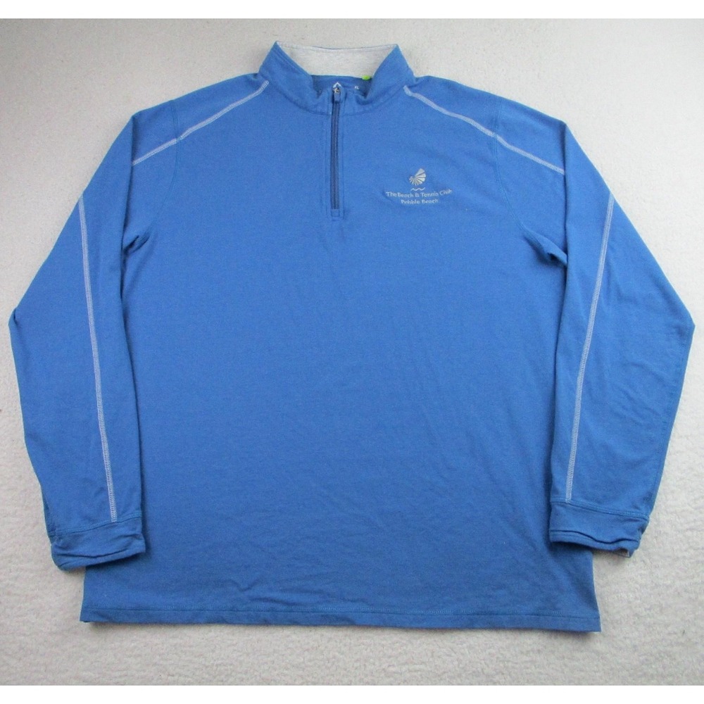 Tasc Pullover Shirt Mens XL Beach Tennis Club Pebble Beach Half Zip‎ Athletic